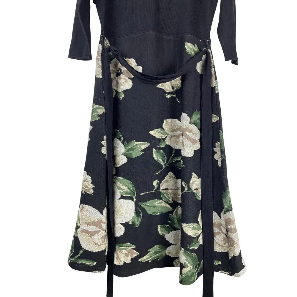Julia Jordan Floral Sweater Dress Midi Women's Large Fit & Flare A-Line NWT - Picture 7 of 10